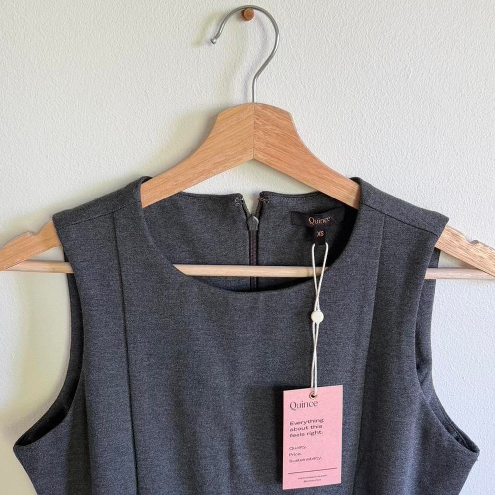 Quince grey midi dress with pockets